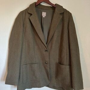 J. Jill Khaki Textured Blazer